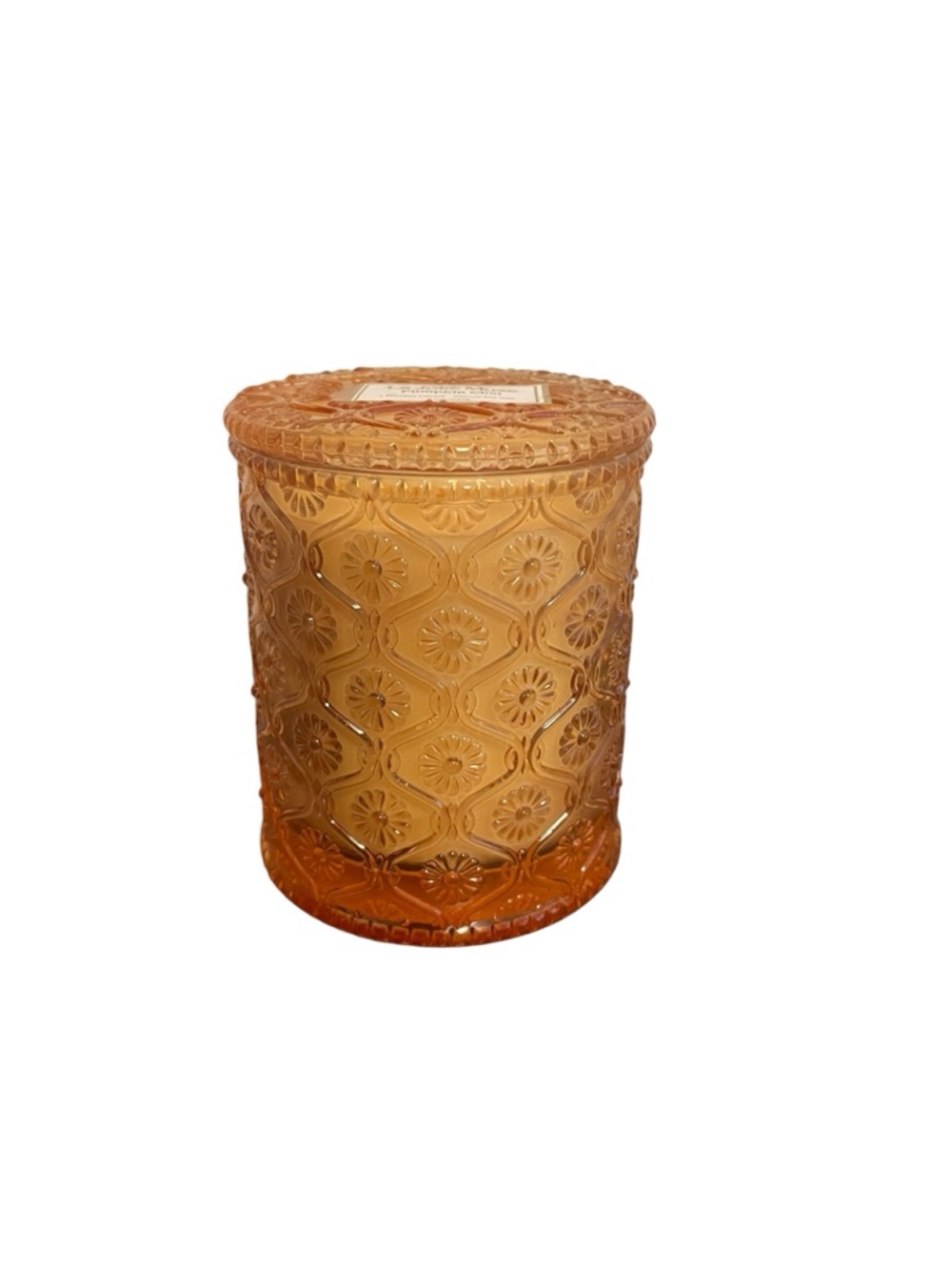 La Jolie Muse Pumpkin Chai Scented Candle 8.1oz Amber Embossed Glass Soy Wax NEW